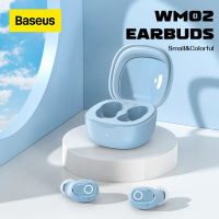 Baseus WM01 WM02 TWS Wireless Earphones Bluetooth 5.3 Earpbuds Smart Mini In-ear Headset for iphone 12 Realme Xiaomi Samsung Vivo Oppo Huawei [Free 3 Ear Pads+Type-C Cable]