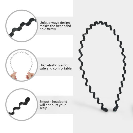 Eenten 6 Chiếc Băng Đô Sóng Kim Loại Bờm Tóc Lò Xo Có Răng Lượn Sóng Băng Đô Nữ Phụ Kiện Tóc Nam Thích Hợp Để Chạy Rửa Mặt Thoa Mặt Nạ Mát Mẻ V. V.