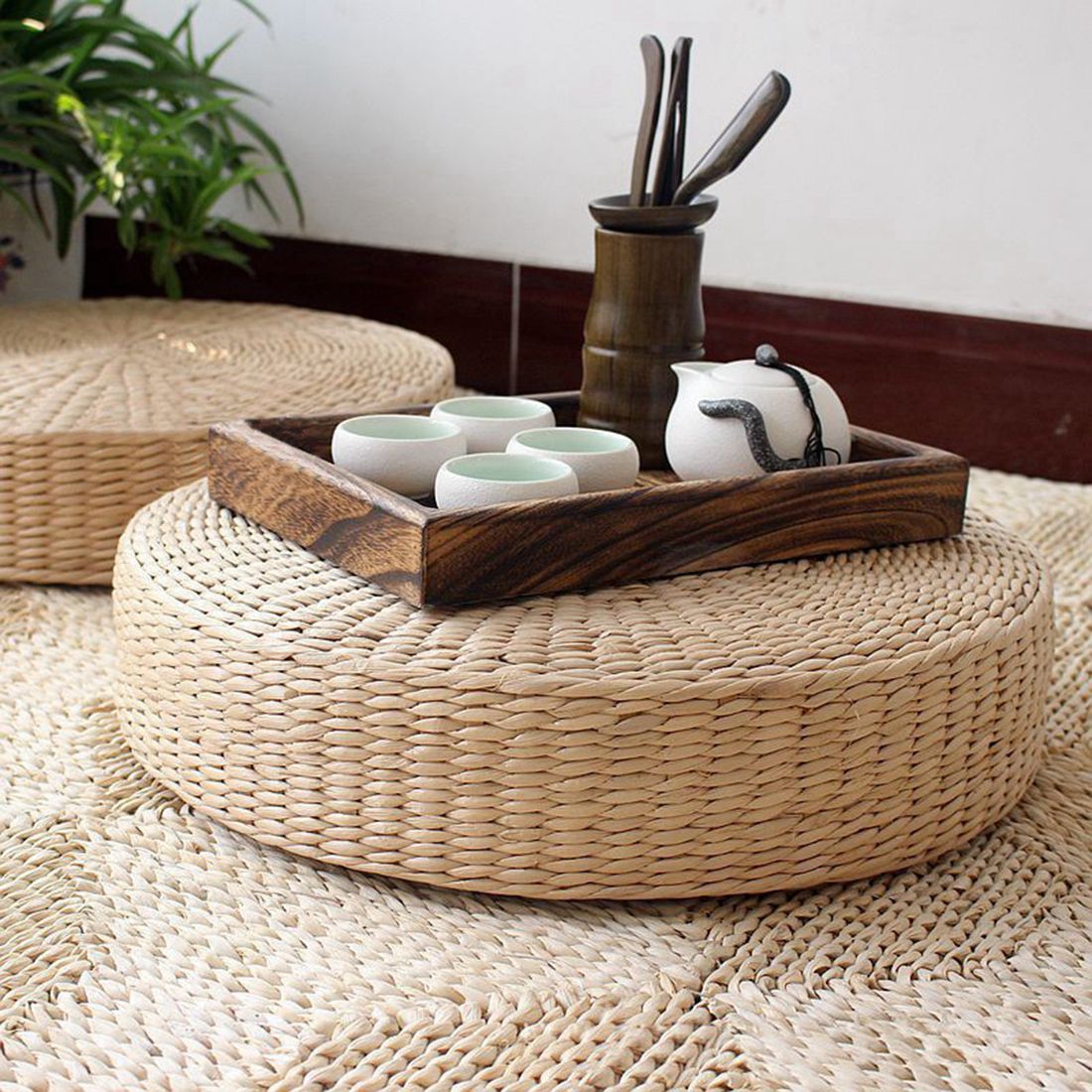 wicker floor cushions