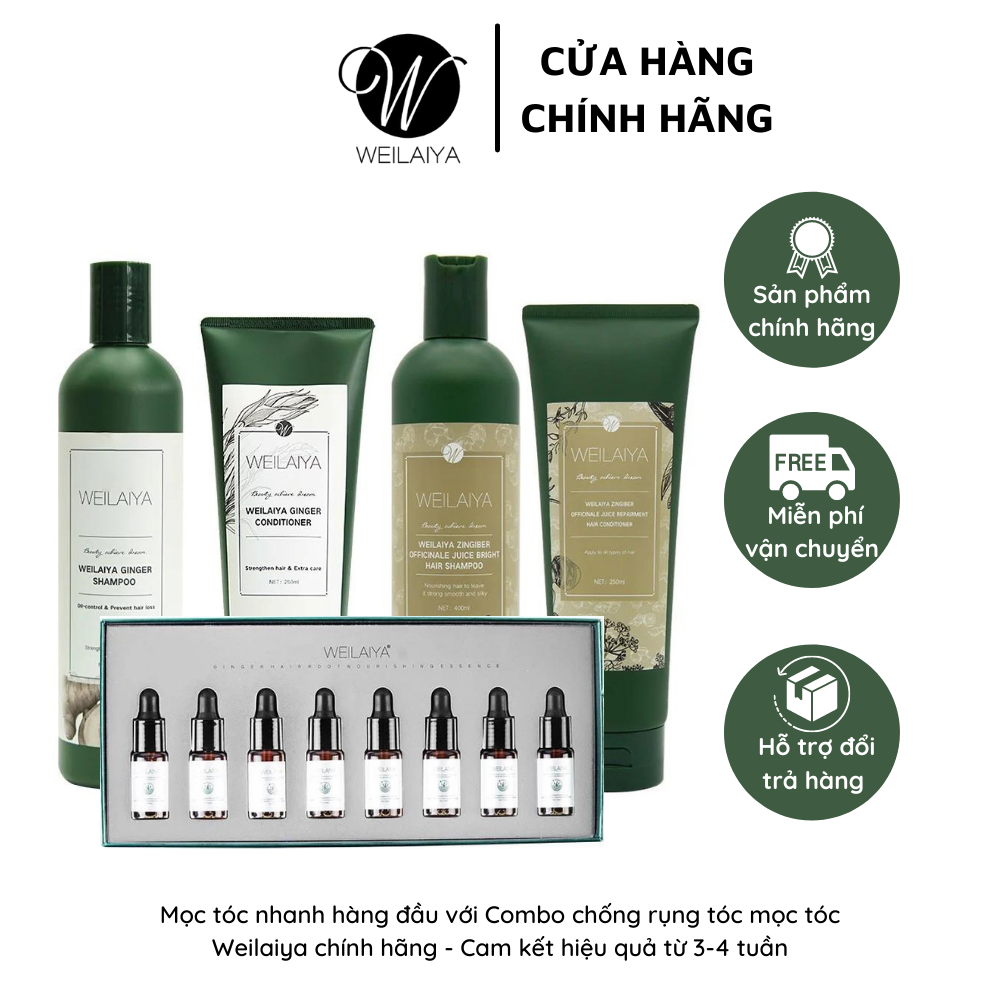 Mọc tóc siêu nhanh với combo chống rụng tóc mọc tóc Weilaiya chính hãng - Cam kết hiệu quả từ 3-4 tuần - W18