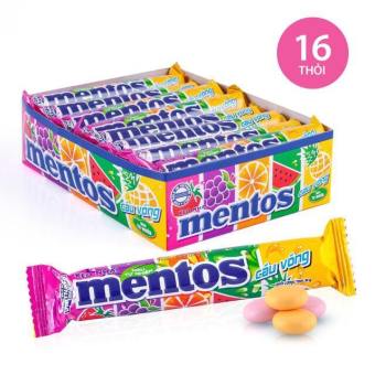 Kẹo Nhai Mentos Cầu Vồng Hương Trái Cây (Gói 16 thanh)