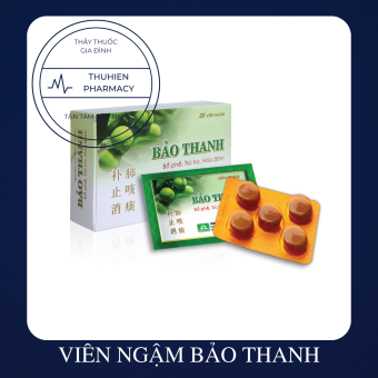 KẸO NGẬM BẢO THANH - BỔ PHẾ, TRỪ HO, HÓA ĐỜM (Vỉ 5 viên)