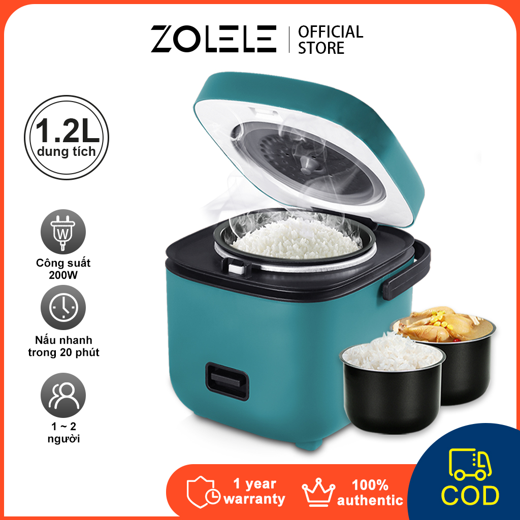 Nồi cơm điện mini ZOLELE Nồi cơm điện nhỏ 1.2L Nồi cơm điện chống dính 1-3 người Một nút nấu nhanh Nồi cơm điện Maliit Na Nồi cơm điện Inverter Nồi cơm điện đa năng Nồi cơm điện nồi cơm điện giá rẻ