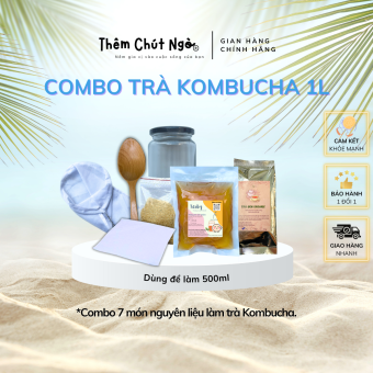 Combo Trà Kombucha đầy đủ nguyên liệu nuôi Scoby làm trà Kombucha, Set nguyên liệu làm trà Kombucha Scoby