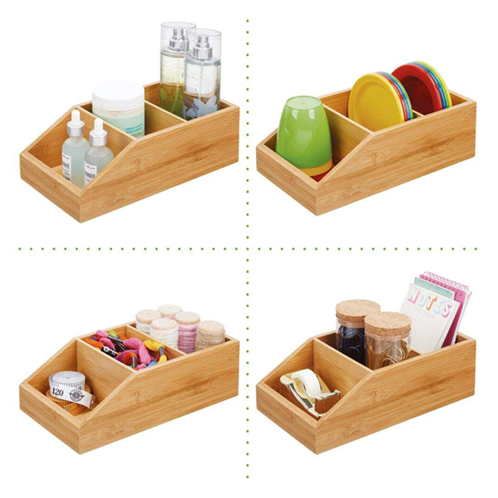Khay gỗ tre đựng đồ đa năng chia ngăn tiện ích