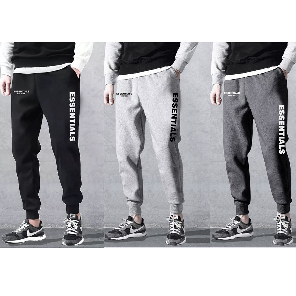 Quần jogger nỉ nam nữ in chữ
