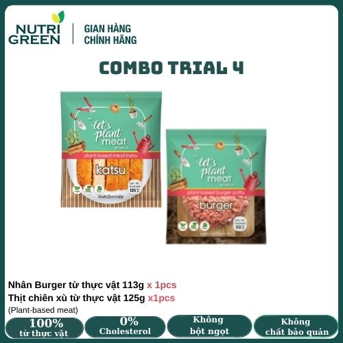 Combo Trial 4 từ thịt chay thực vật bổ sung protein thực vật cho người ăn chay healthy và eat clean Nutrigreen Food