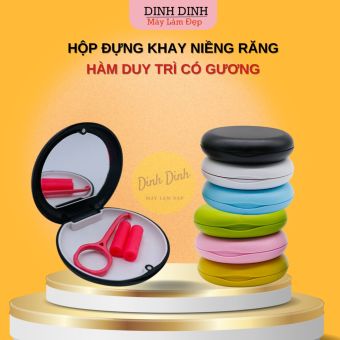Hộp Đựng Hàm Duy Trì, Hộp Đựng Niềng Răng, Khay, Máng Niềng Trong Suốt Có Gương - Dinh Dinh Máy Làm Đẹp