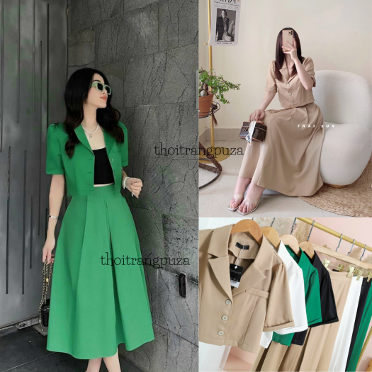 Set áo vest kết hợp chân váy xếp ly tôn dáng S1611_ Linh Đan Shop [Kèm ảnh  thật] | Shopee Việt Nam