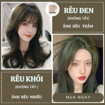 Thuốc Nhuộm Tóc Rêu Đen, Rêu Khói Nhuộm Tại Nhà Không Tẩy ( tặng oxi + găng tay + hdsd)