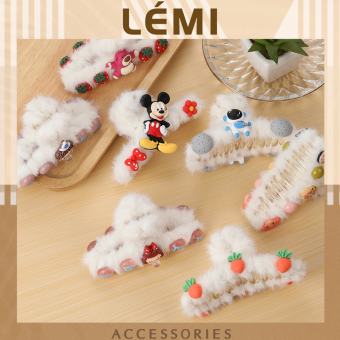 Kẹp tóc càng cua lông mềm nhiều hình ngộ nghĩnh dễ thương cute hạt me, Lémi accessories