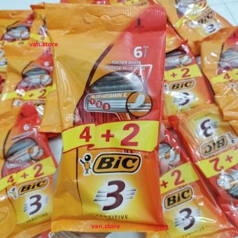 Dao Cạo Râu BiC 3 lưỡi - Bịch 6 cây