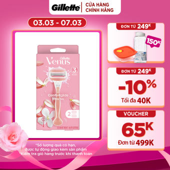 Bộ Dao cạo GILLETTE Venus Hương Hoa Trà 1 Cán + 2 Đầu Lưỡi