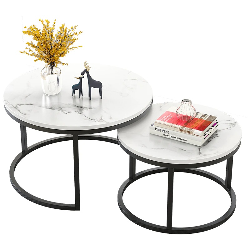 Bàn trà sofa phòng khách mặt đá vân mây, bàn trà tiếp khách phong cách hiện đại - Bảo hành 12 tháng