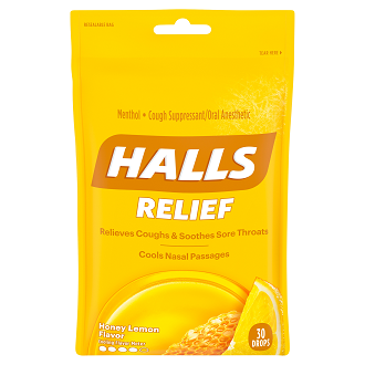 Kẹo ngậm ho Halls không đường hương chanh mật ong - túi 30 viên