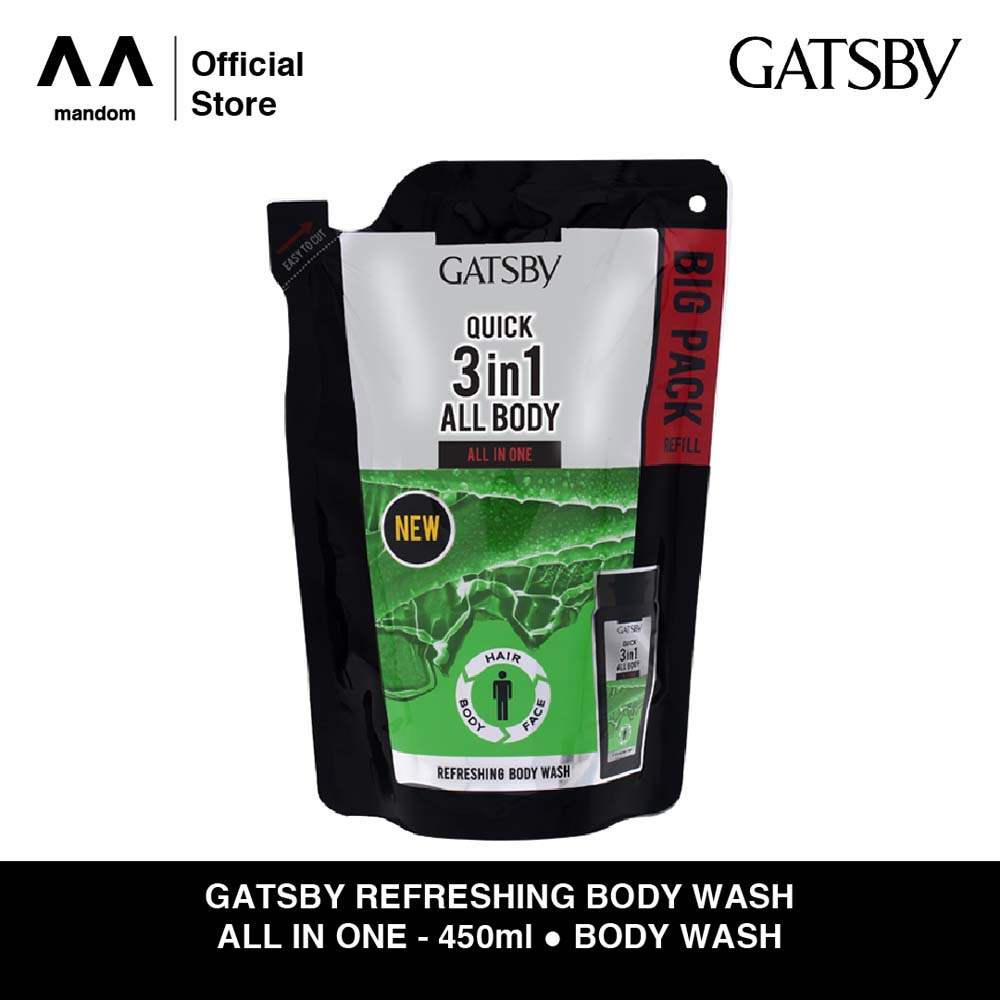Sữa tắm nước hoa thơm lâu cho nam GATSBY REFRESHING BODY WASH ALL IN ONE 450ml