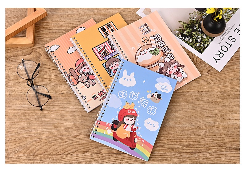 Sổ lò xo chiết và lưu trữ sticker size A5 hình bé gái ZiZi