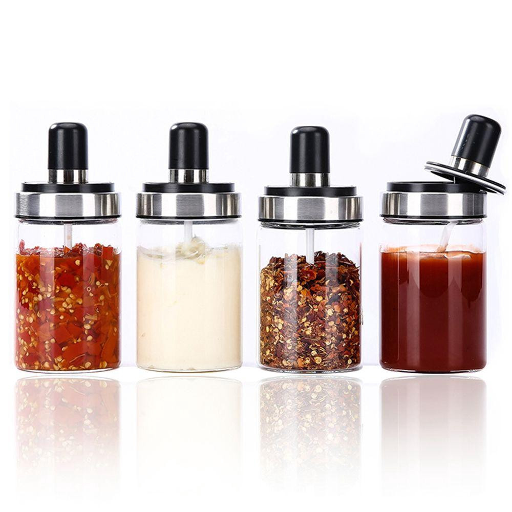 Lọ đựng gia vị thuỷ tinh có nắp kèm muỗng