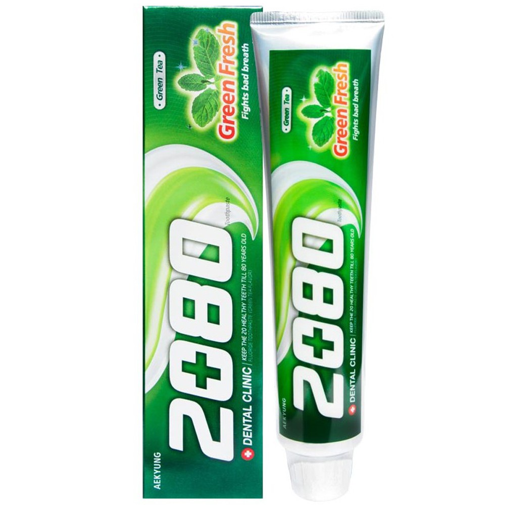 Kem đánh răng giảm hình thành mảng bám và hơi thở thơm mát 2080 Green Fresh Hàn Quốc 120g