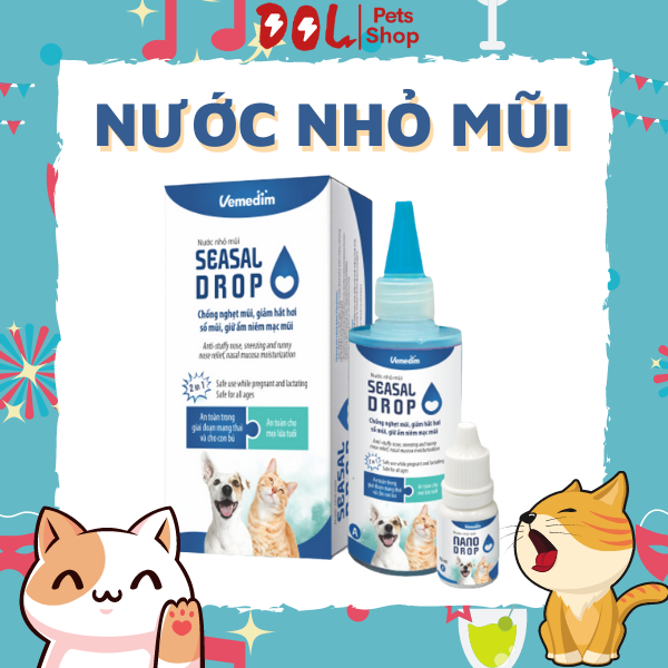 Vemedim Seasal drop nước nhỏ mũi chó mèo giúp chống nghẹt mũi, giảm hắt hơi, sổ mũi