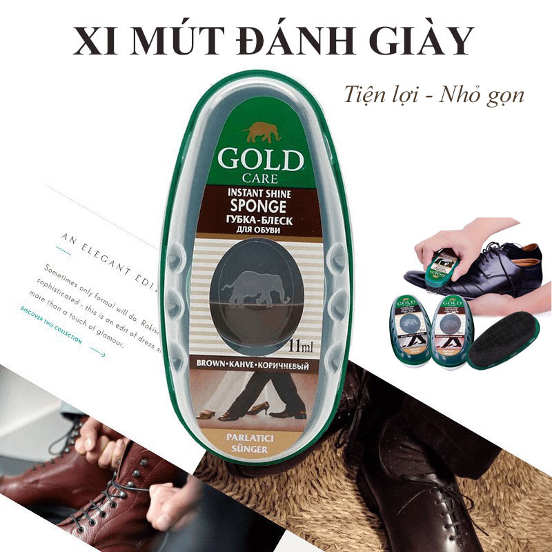Xi mút đánh giày bọt biển GoldCare - GC4002 - Miếng lau giày siêu sạch - Xi mút bọt biển đánh giày da - Mút bọt biển lau sạch bóng giày dép túi xách - Miếng bọt biển đánh giày, các loại đồ da
