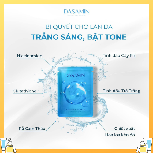 Mặt Nạ Giấy Dưỡng Da Dasamin Premium Bakuchiol Mask Mặt Nạ Phủ Bóng Trắng Da
