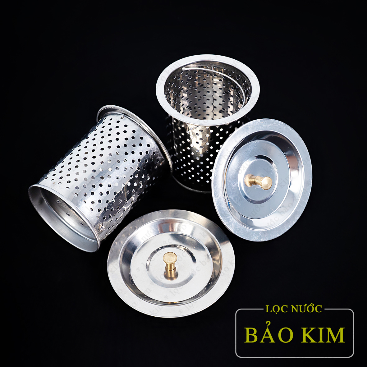 Combo 02 bộ Giỏ rác và 02 nắp đậy chậu rửa bát inox