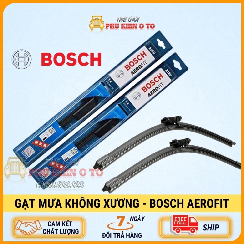 Gạt mưa ô tô BOSCH Aerofit không xương lưỡi gạt silicon siêu sạch siêu êm cho mọi dòng xe