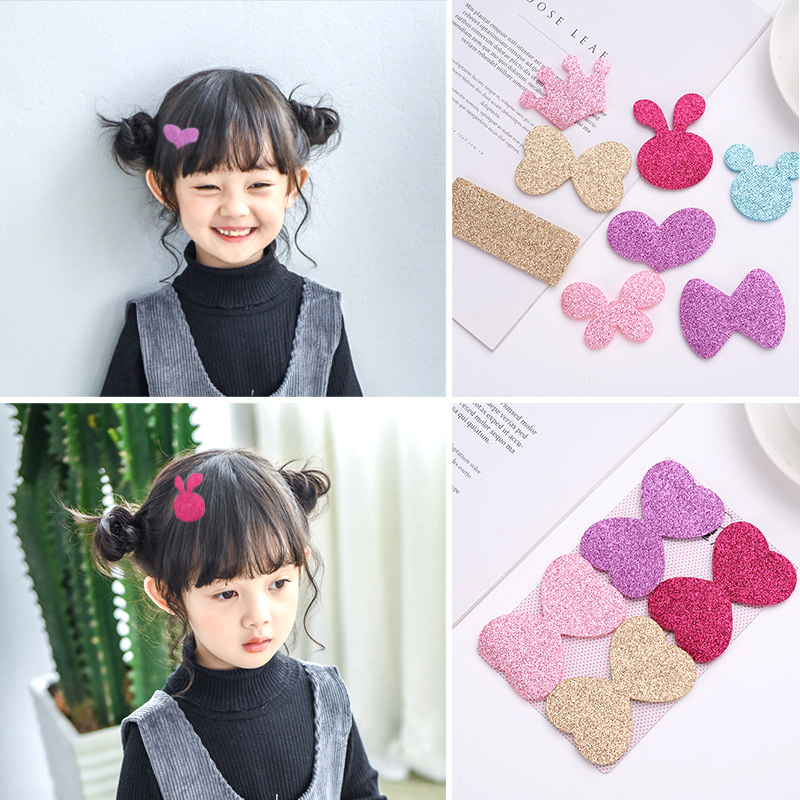 Set 4 miếng dán tóc nhũ kim tuyến nhiều màu sắc kích thướt 4x7 cho bé