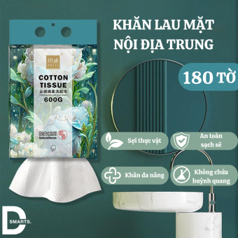 Túi khăn lau mặt dùng một lần nội địa Trung, khăn lau mặt giấy lau mặt khô dùng một lần tẩy trang 180 khăn.