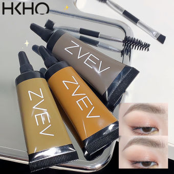 Hkho lông mày không thấm nước Gel với bàn chải kéo dài nhanh chóng làm khô Đen Brown màu lông mày kem trang điểm dạng lỏng thuốc nhuộm lông mày