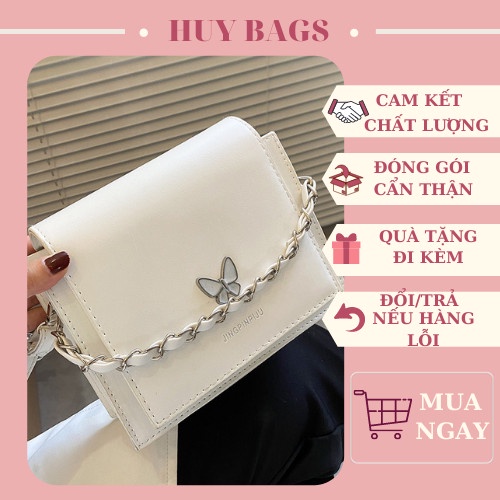 Túi Đeo Chéo Nữ HotTrend họa tiết cánh bướm Túi Xách Nữ Đi Chơi Đi học siêu Đẹp Chất Da Bóng Cao Cấp HuyBags HX01
