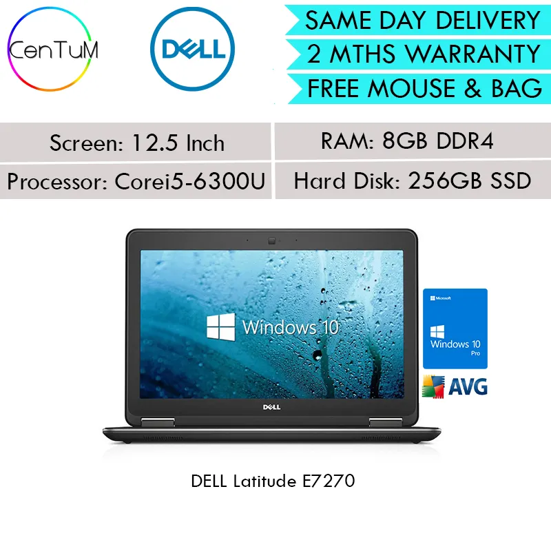 Same Day Delivery Refurbished Dell Latitude E7270 E7470 Touch Screen 12 14 Inch Core I5 I 7 8gb 16gb 256ssd Up To 24 Months Warranty Lazada Singapore