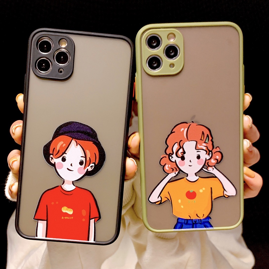 Ốp lưng nhám chống sock, va đập bảo vệ camera couple cặp đôi