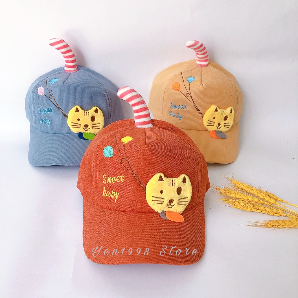 Mũ Nón Họa Tiết Mèo Cute Cho Bé Từ 2,5-5 Tuổi, Nón Kết Dành Cho Bé Trai Bé Gái Cực Xinh