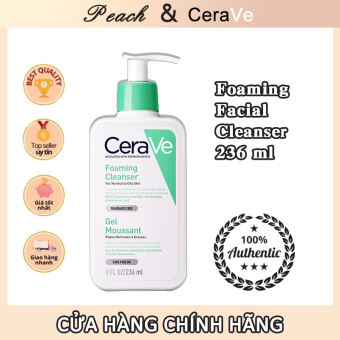 Sữa rửa mặt Cerave Foaming Facial Cleanser cho da dầu, hỗn hợp thiên dầu 236ml