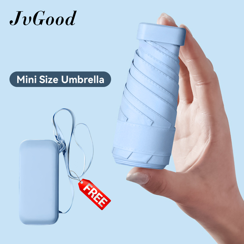 JvGood dù gấp gọn mini Ô UV Lớp Màu Đen Chống Tia UV 99% Ô Thông Hơi Chống Gió Ô Che Nắng Sử Dụng Hai Lần Ô UV Chống Nắng Dù Che Mưa Khung Chống Gió Kèm Hộp Đựng Miễn Phí