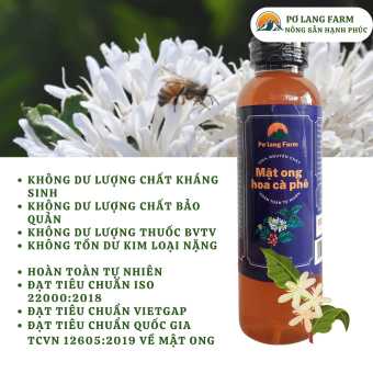 Mật ong hoa cà phê Pơ lang Farm - 1000ml - chai nhựa