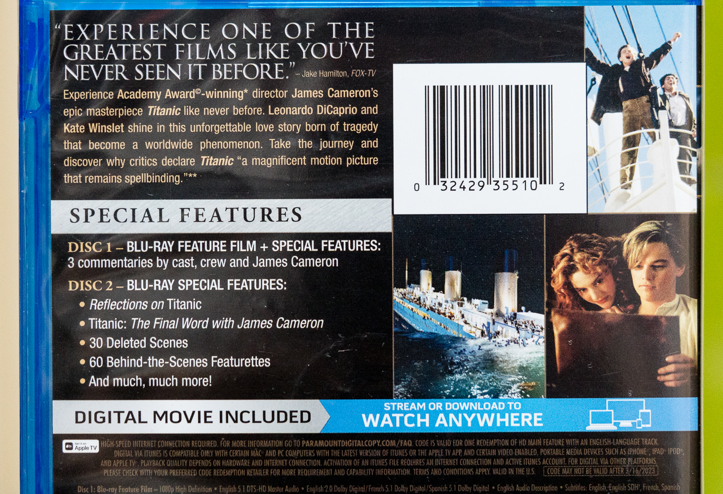 Titanic [Includes Digital Copy] [Blu-ray] by James Cameron, James Cameron, Blu-ray