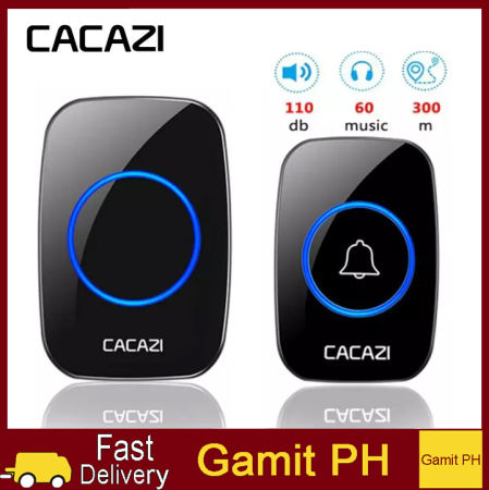 CACAZI A10 Wireless Doorbell - Waterproof, 300M Range, 38 Chimes