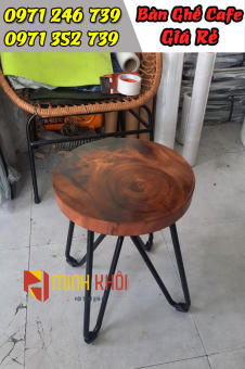 Ghế đôn chân sắt mặt gỗ me tây giá xưởng