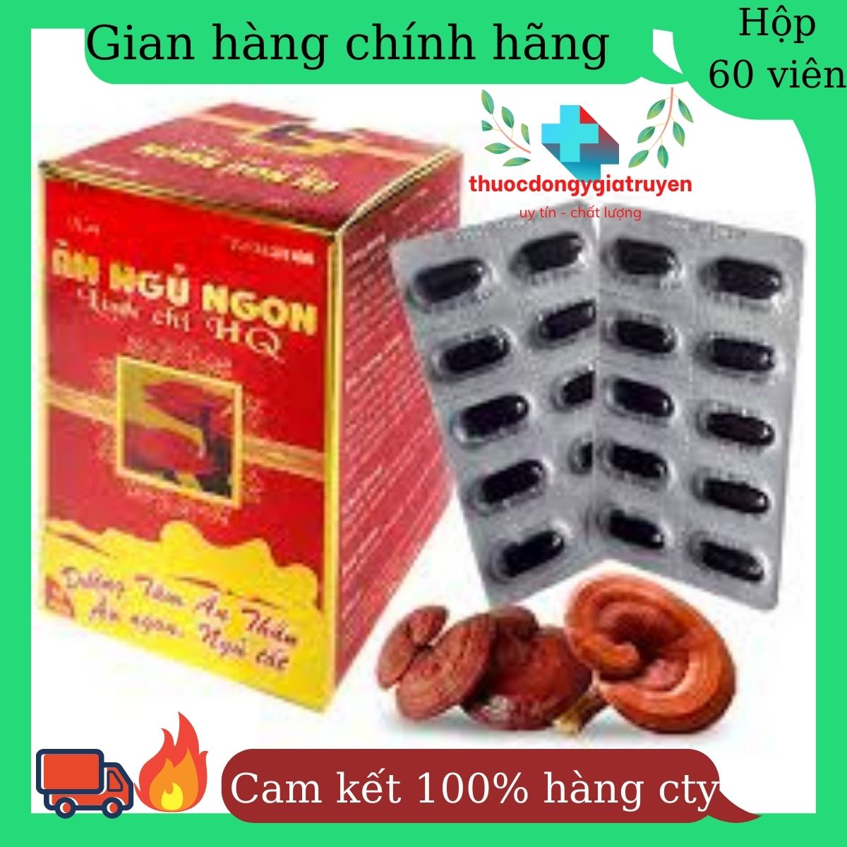 Viên Ăn Ngủ Ngon Linh Chi HQ- Dưỡng tâm a.n th.ần ,ăn ngon ngủ tôt..