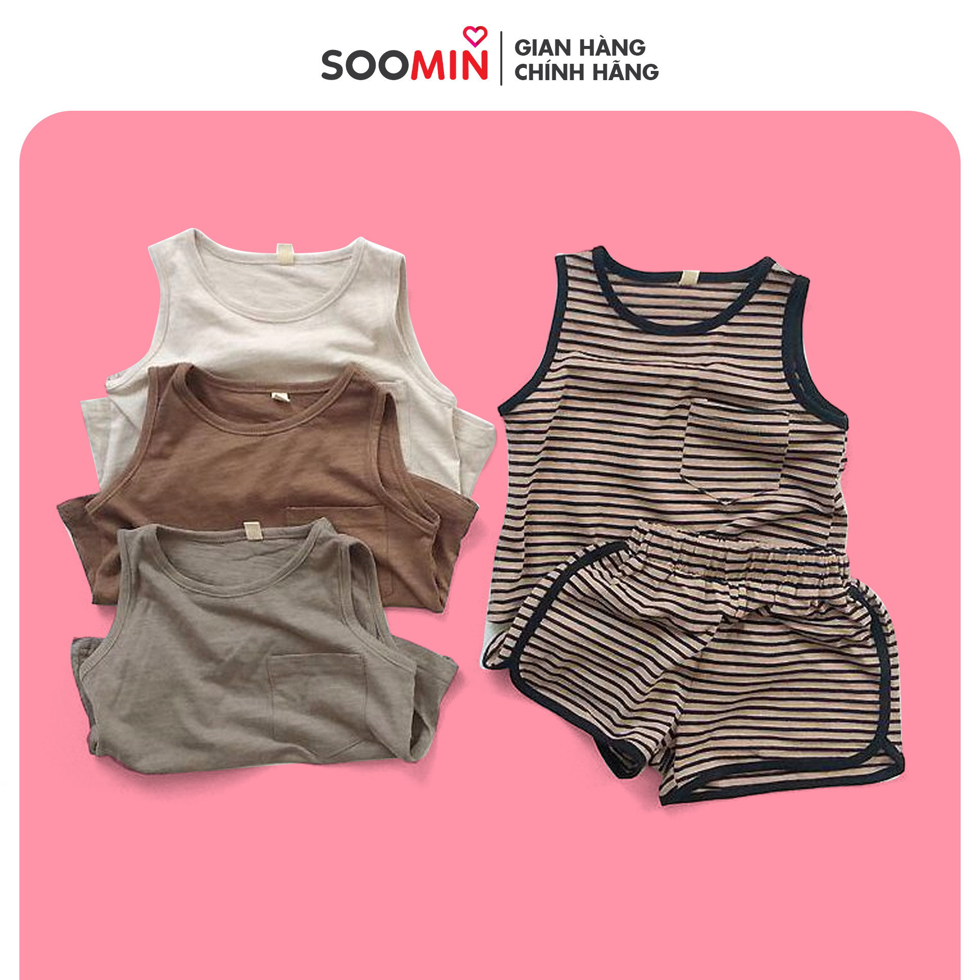 Đồ bộ , quần áo cho bé trai - gái , body từ 0-5 tuổi thương hiệu SOOMIN phong cách Hàn Quốc 3 màu , chất liệu cotton 100% mềm mại an toàn cho bé
