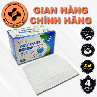 khẩu trang y tế quai ngoài giá rẻ 4 lớp hộp 50 cái