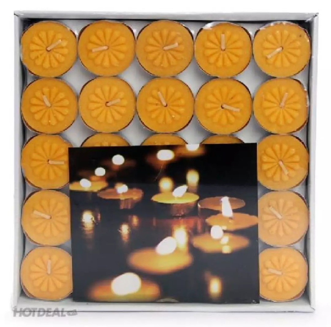 Nến tealight - nến bông mai - nến không khói - màu vàng hộp 100 viên