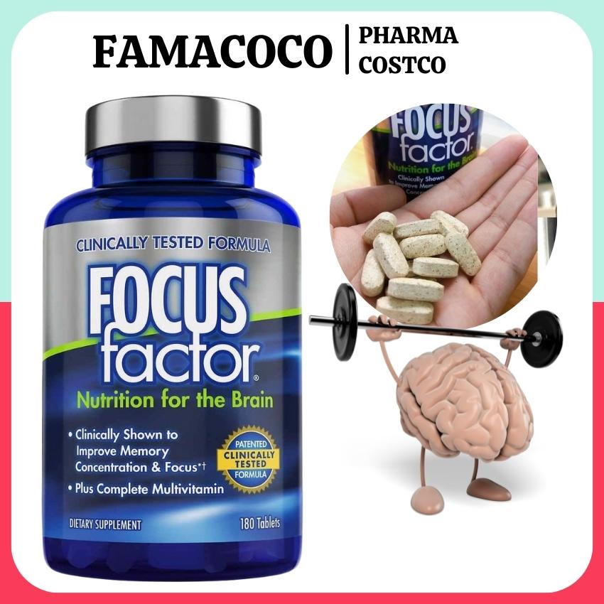 [ Hoàn Tiền 10%] Bổ Não FOCUS FACTOR Hỗ trợ tăng cường trí nhớ Giảm stress hộp 180 viên cung cấp dưỡng chất cần thiết cho hệ thần kinh Famacoco
