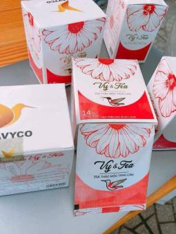 2 hộp Trà Tăng Cân Vy.&.Tea (28 Gói), Trà Tang can Thảo Mộc an toàn Vy va Tea Nguyên Hộp Nguyên Tem 9 Hãng (Mẫu Mới)