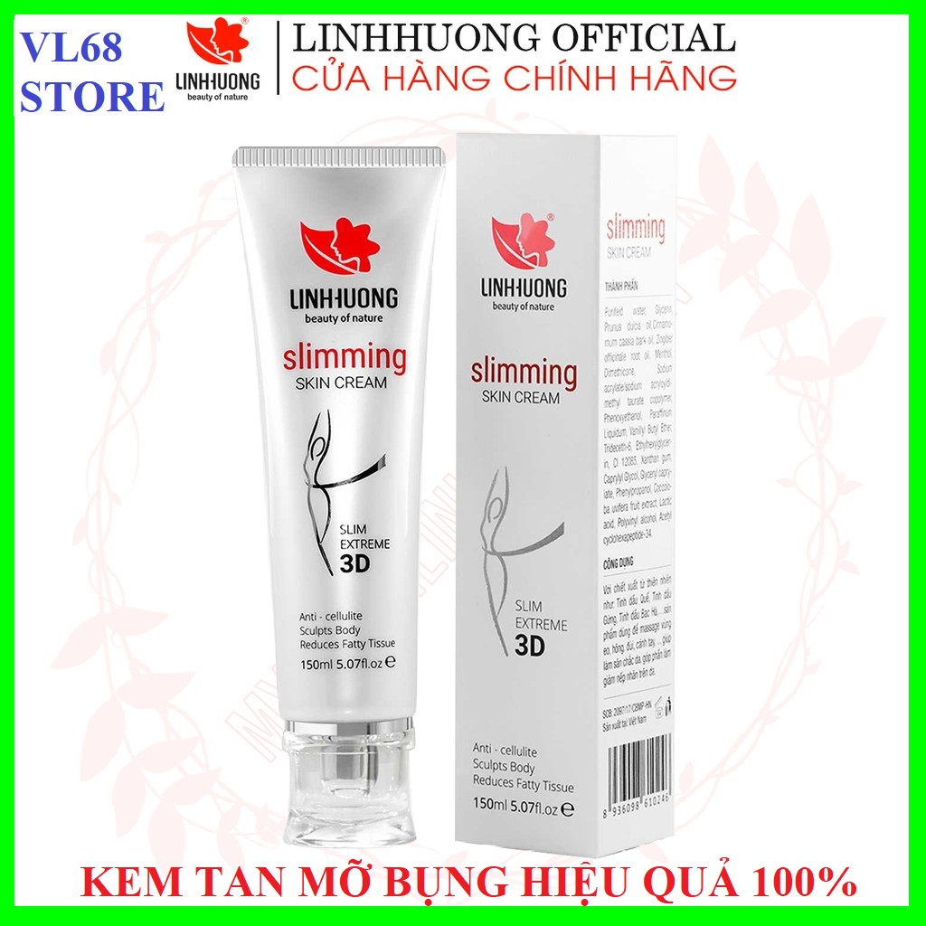 Kem tan mỡ bụng linh hương - giảm cân nhanh - hiệu quả - kem tan mỡ toàn thân 150ml - vl68 store