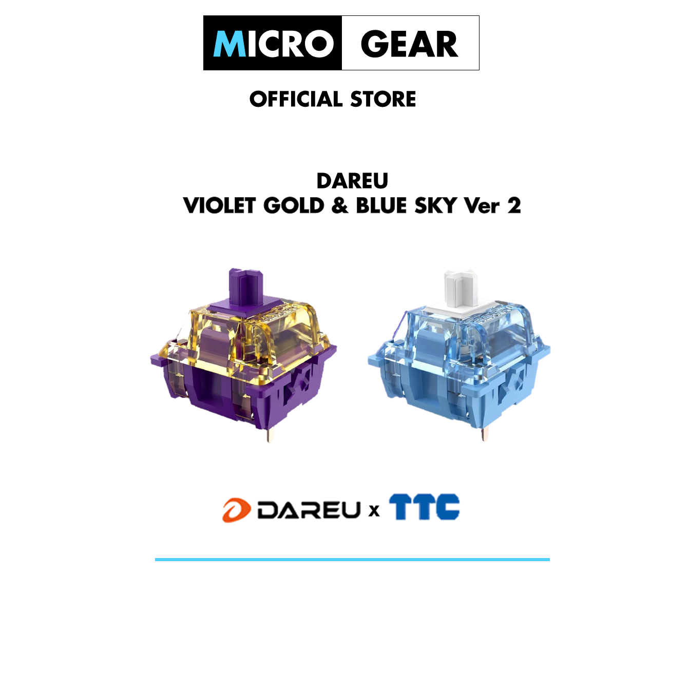 Công tắc phím cơ - Switch DareU Violet Gold (Tactile) - Blue Sky (Linear) - Verion 2