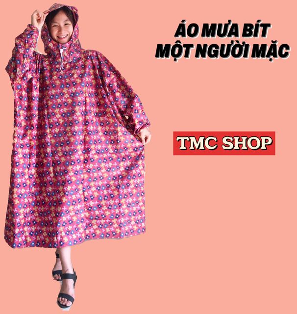 Áo mưa bít vải dù hoa văn